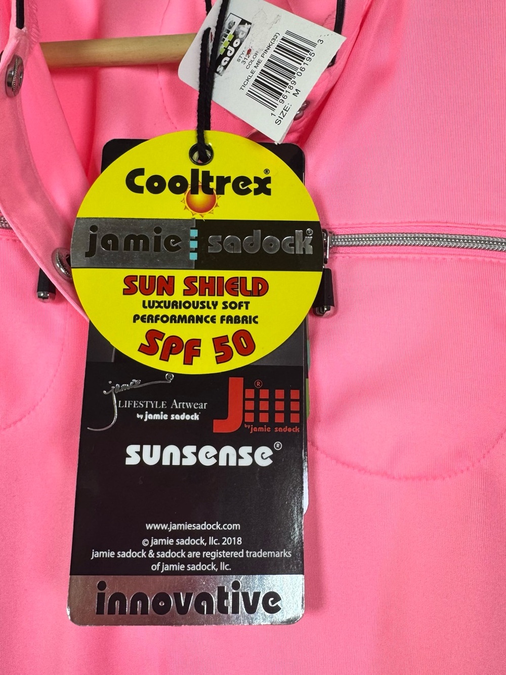 Jamie Sadock Pink Scallop Sleeveless Golf Polo Active Top Sun Protection SPF 50 - Picture 4 of 6